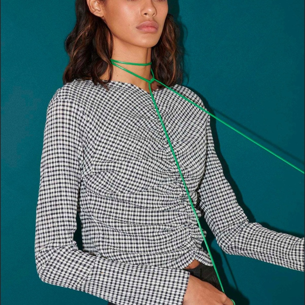 Permanent Vacation Metaphor top in Gingham, size M